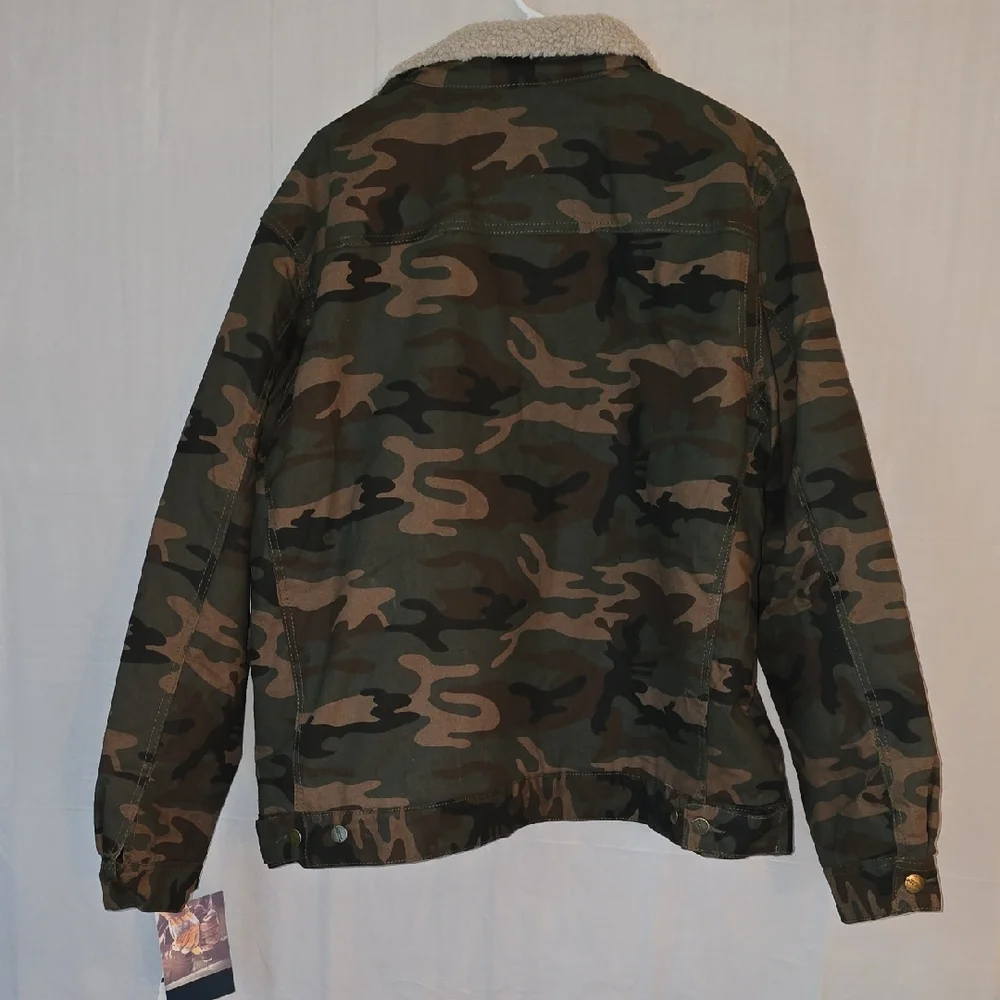Bass Creek Outfitters Men's Camouflage Field Jacket w/ Sherpa Body & Collar XXL